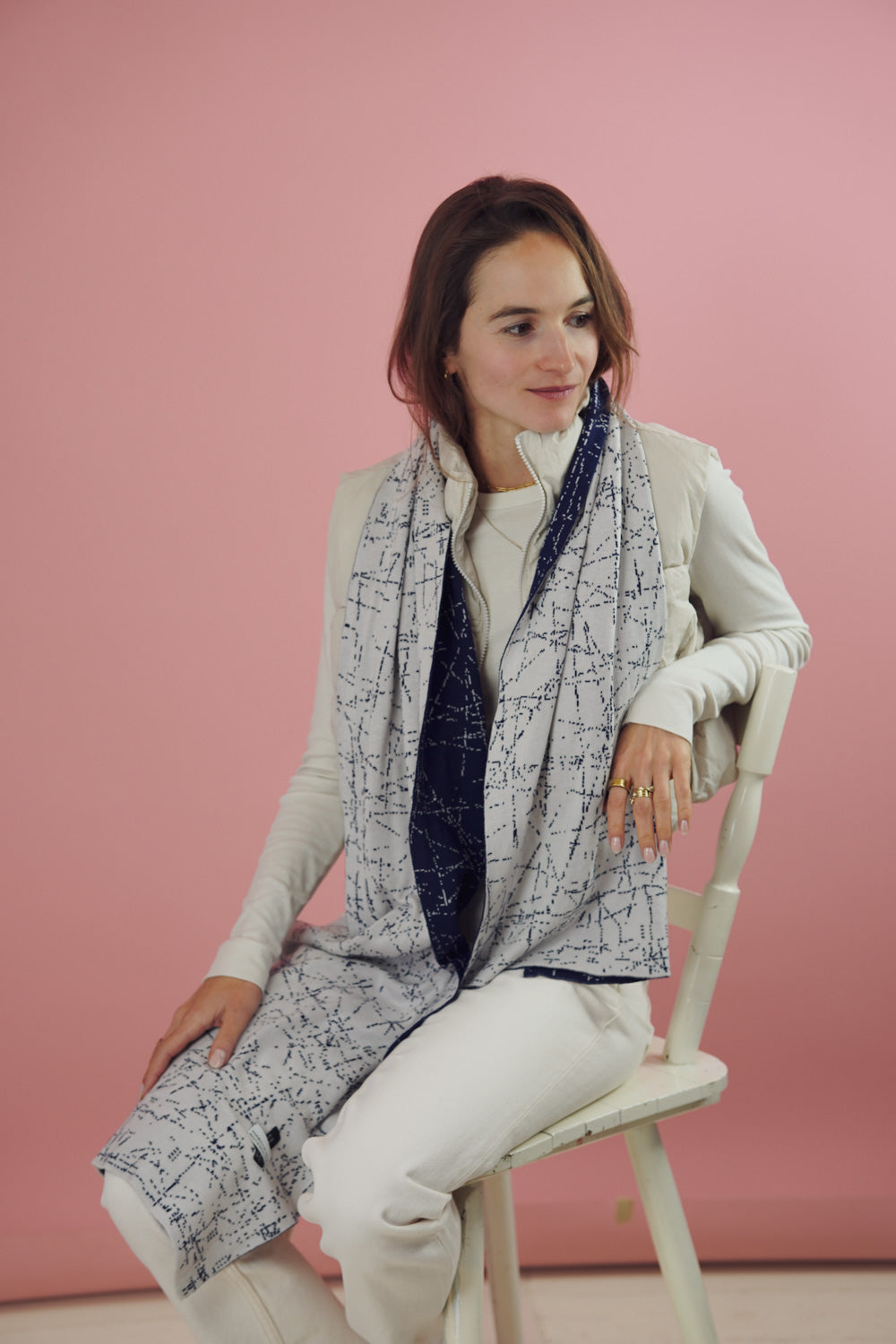 Scarf 'MIDNIGHT' with silk