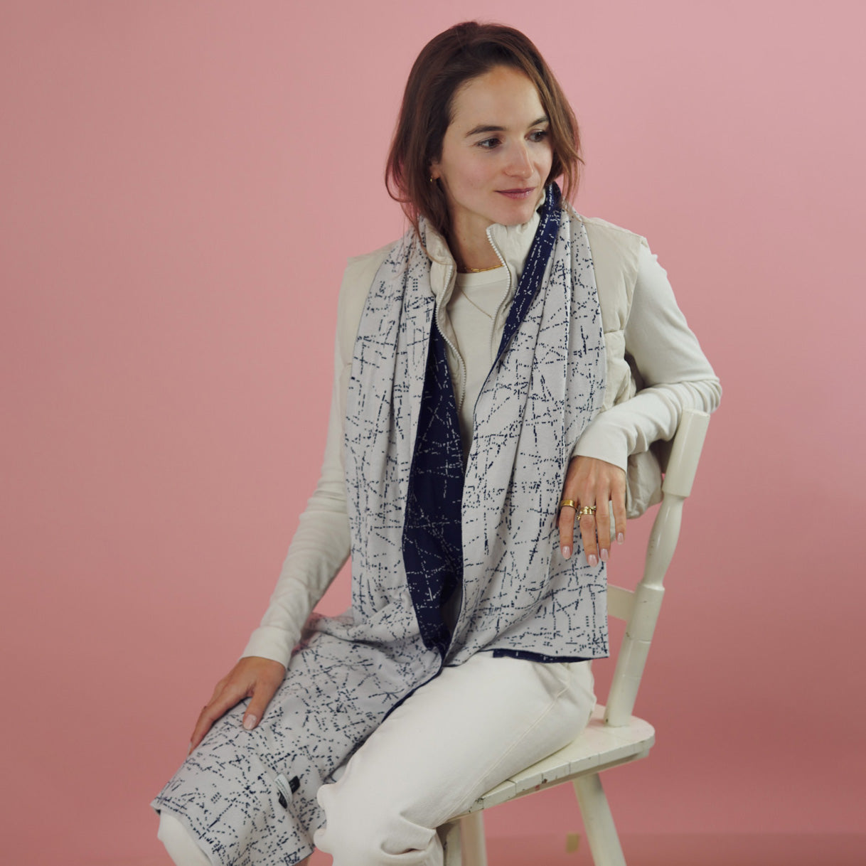 Scarf 'MIDNIGHT' with silk