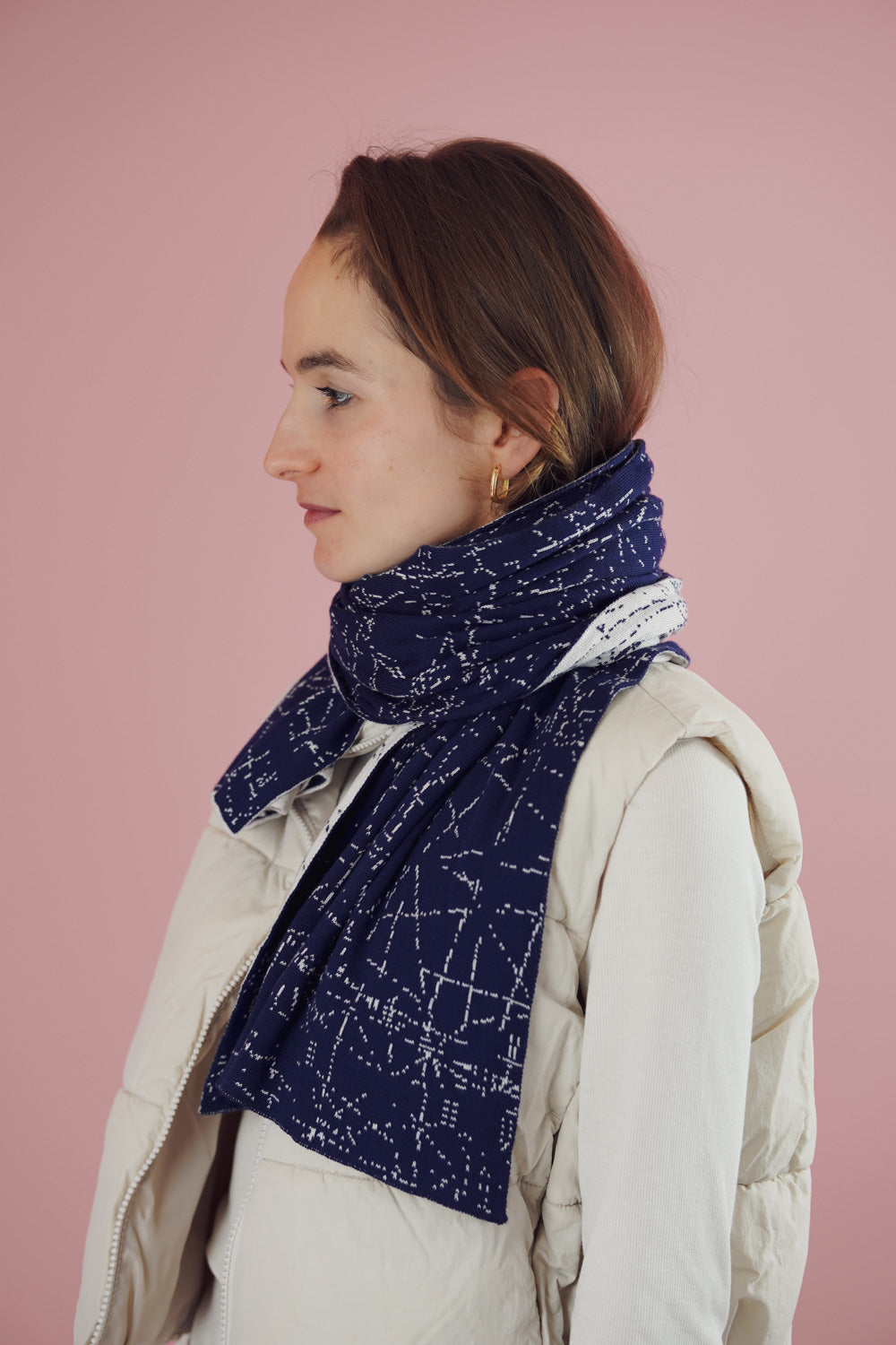 Scarf 'MIDNIGHT' with silk
