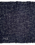 Personalisierte Babydecke Midnight aus Baumwolle mit Kaschmir in Dunkelblau und Cremeweiss by LILIMOON