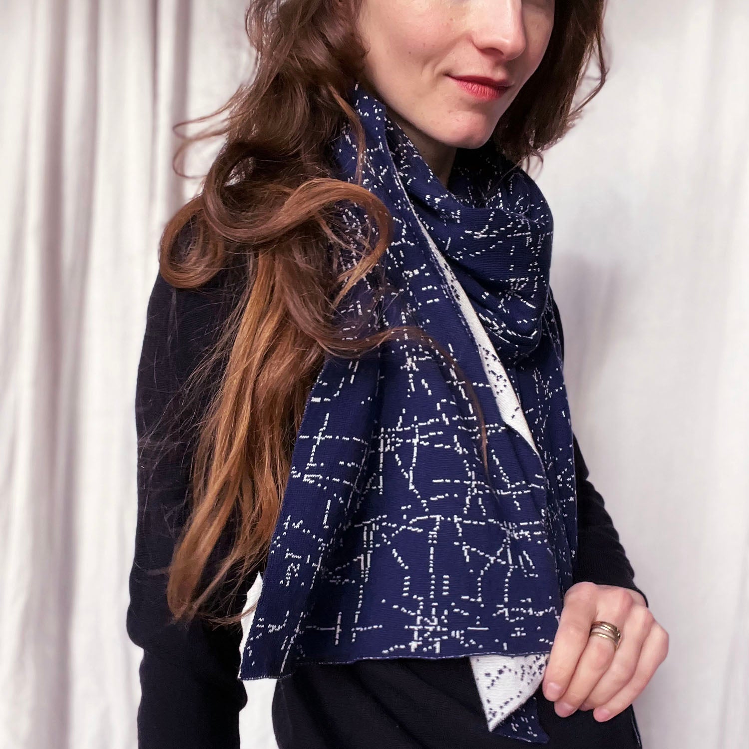 Scarf 'MIDNIGHT' with silk