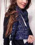 Scarf 'MIDNIGHT' with silk