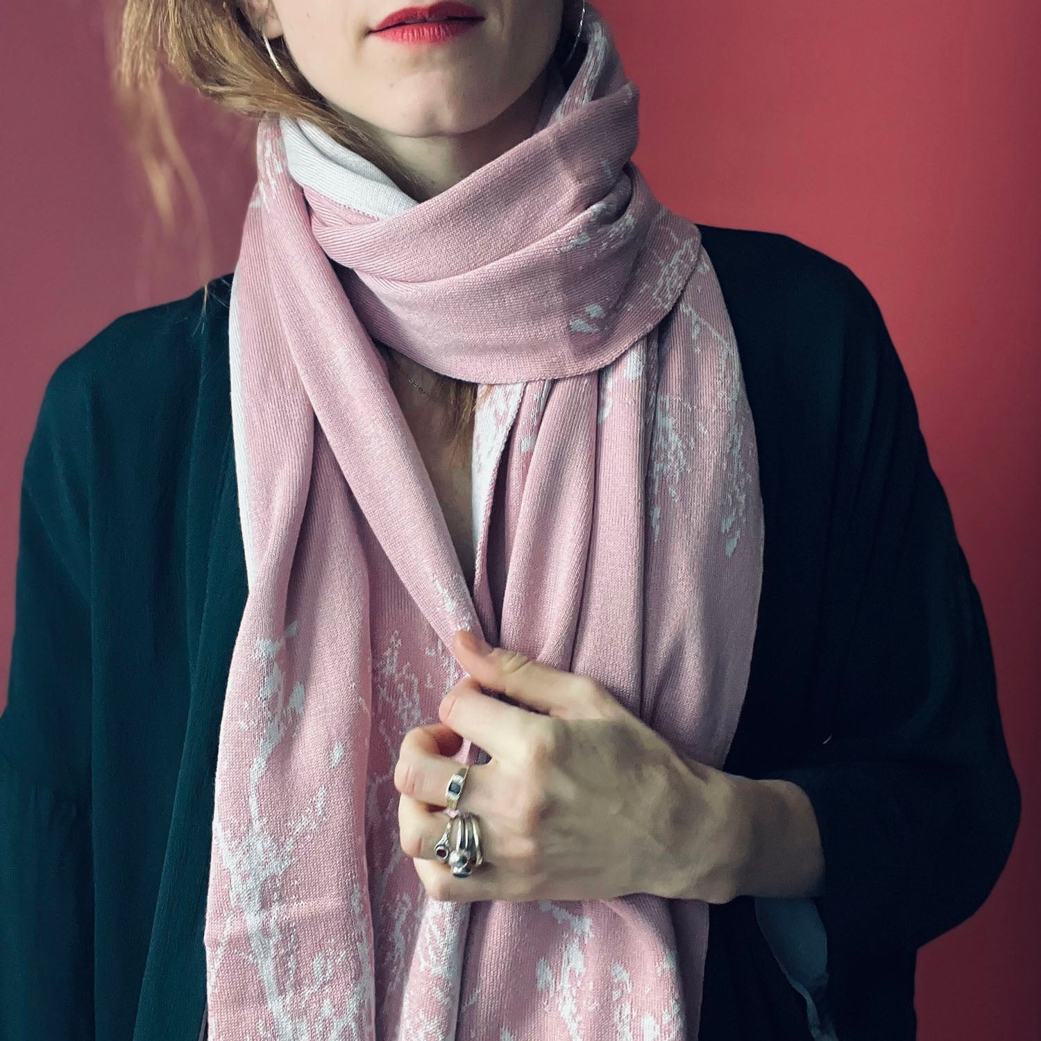 Scarf 'BLUEBERRY' with silk