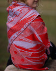 Personalisierte Babydecke Chamäleon aus Baumwolle mit Kaschmir in Flieder und Rot für Babys und Kleinkinder by LILIMOON