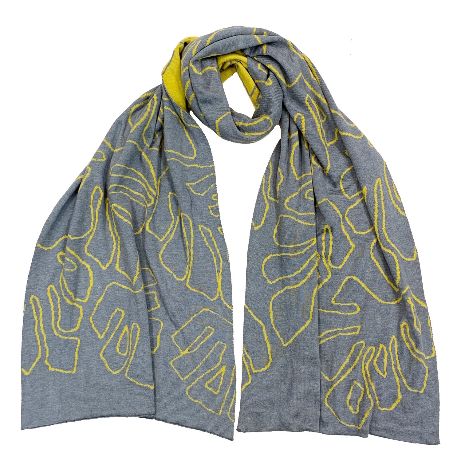 Scarf &#39;MONSTERA&#39; with silk