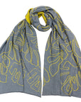 Scarf 'MONSTERA' with silk