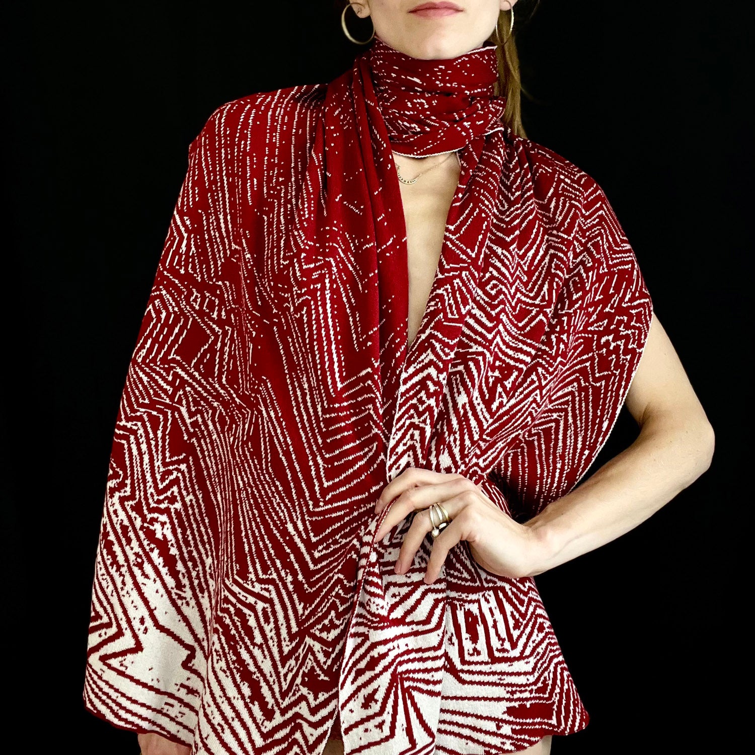 Scarf &#39;ALPINE&#39; with cashmere and silk 